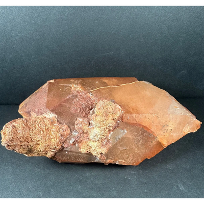 Stunning translucent tangerine quartz crystal from Atlas Mountains, Morocco