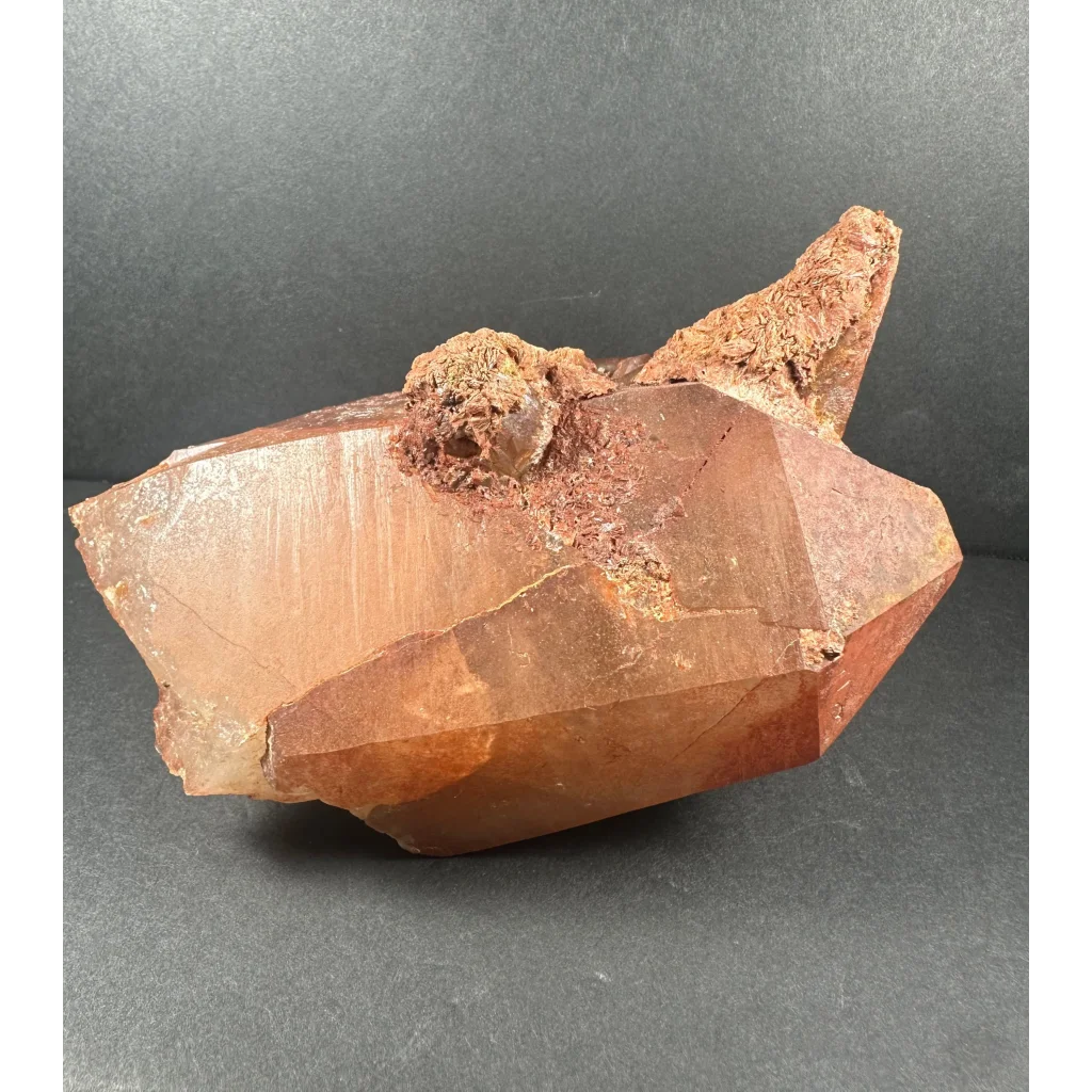 Stunning tangerine quartz crystal from Atlas Mountains, Morocco