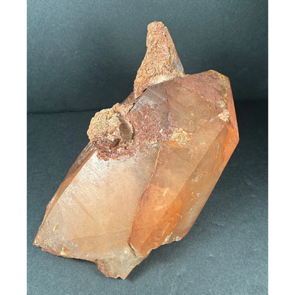 Stunning tangerine quartz crystal from Atlas Mountains, Morocco