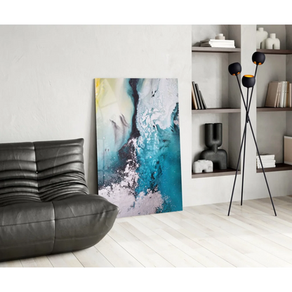 Stunning teal and white abstract canvas wall art for modern spaces