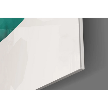 White glossy poster board in Stunning Teal and Brown glass wall art