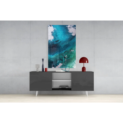 Modern gray sideboard with white legs and silver accents for wall art homes