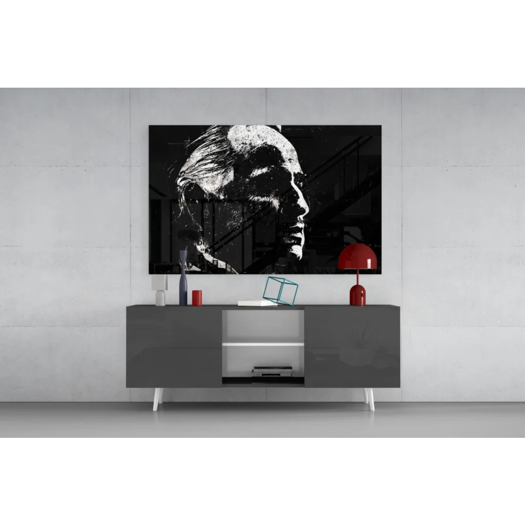 Modern 4K UHD TV wall art print on canvas with sleek black frame