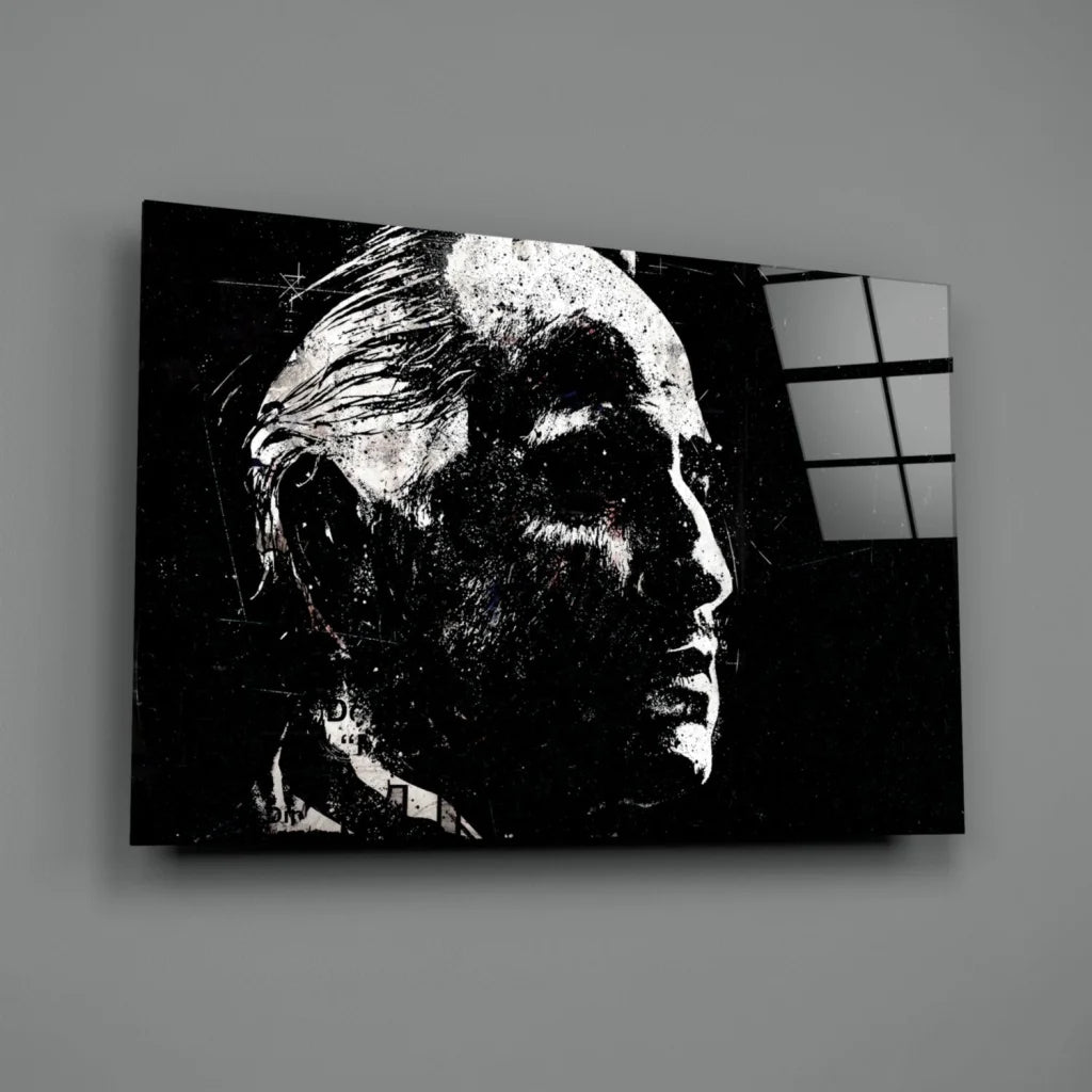 Stunning black and white textured portrait wall art on canvas