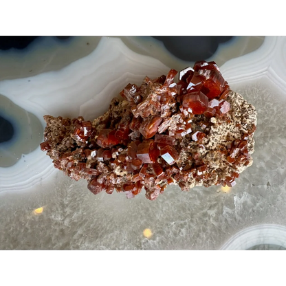 Vibrant vanadinite cluster from Mibladen, Morocco