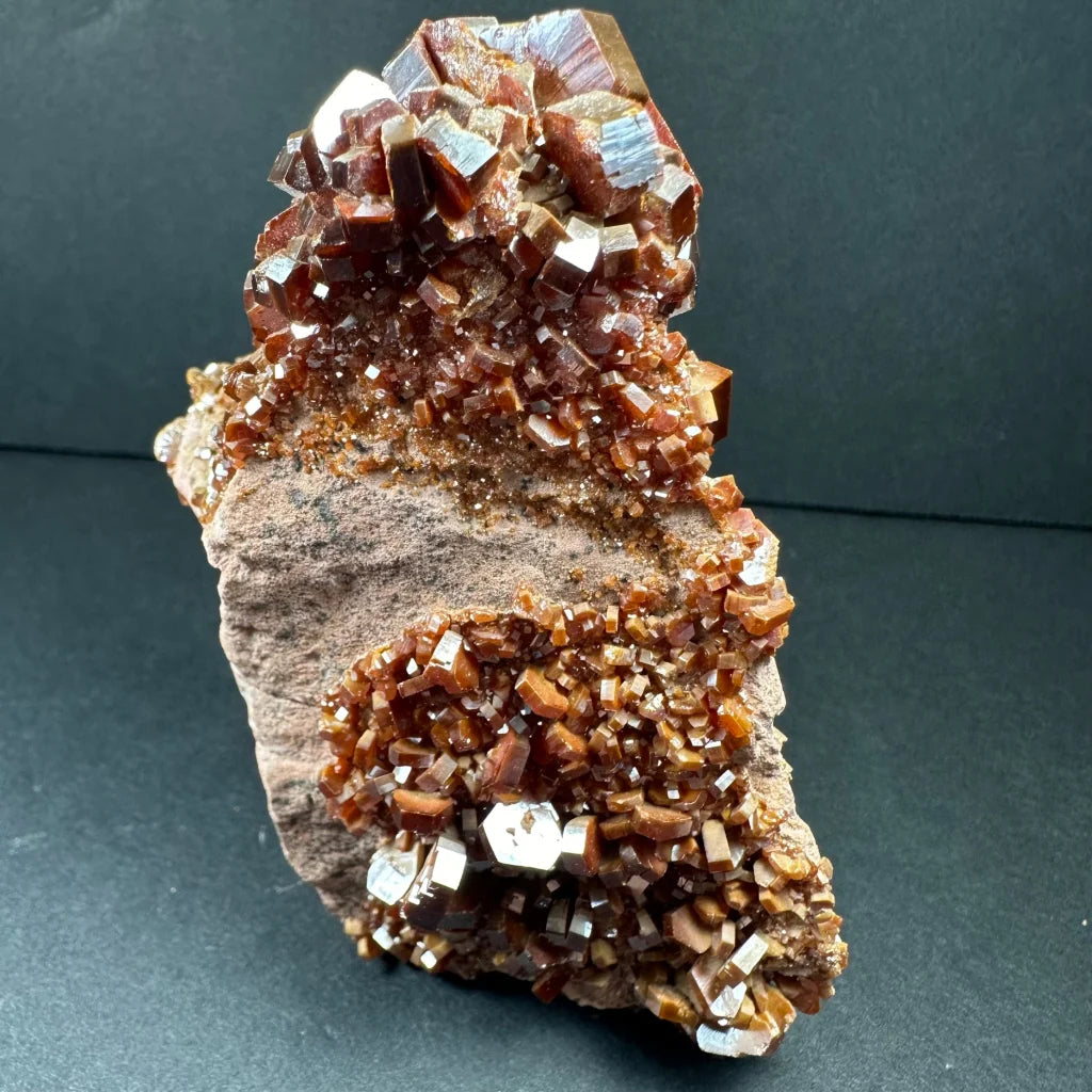 Stunning fiery cubic vanadinite cluster from Morocco