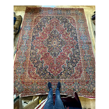 Stunning vintage fine Persian rug with intricate medallion design