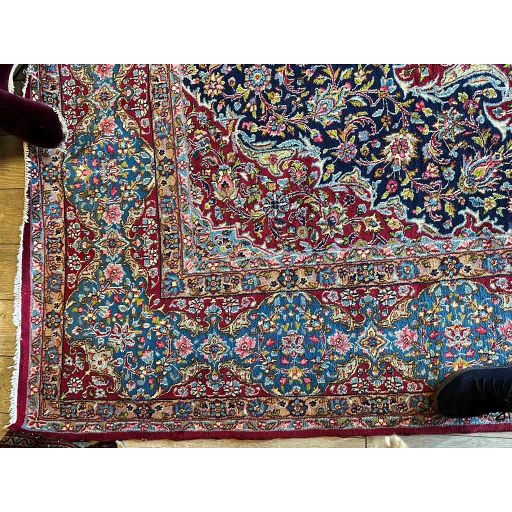 Stunning vintage fine Persian rug with intricate floral medallion design