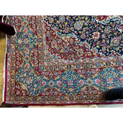 Stunning vintage fine Persian rug with intricate floral medallion design