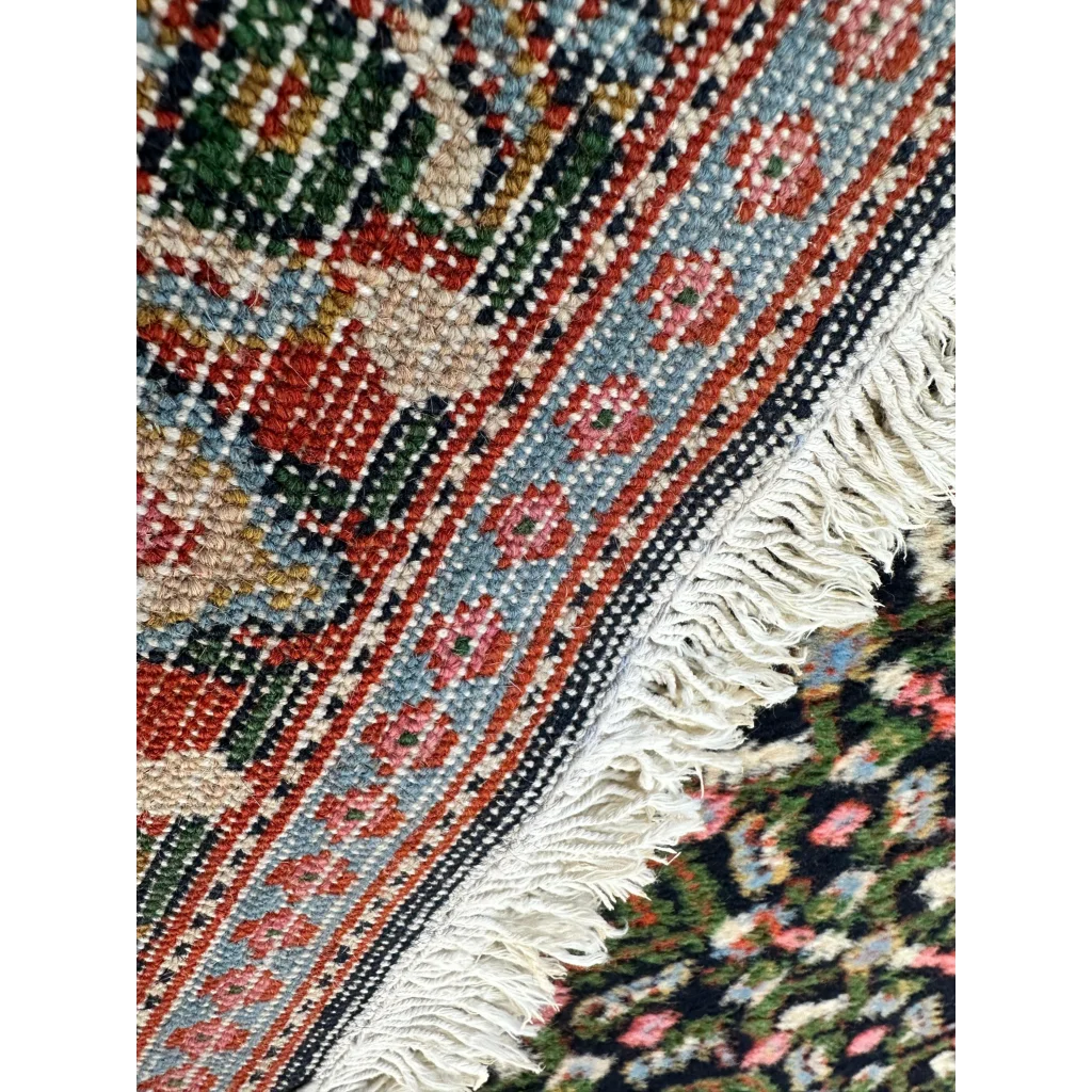 Vintage Persian Senneh runner rug with geometric floral patterns