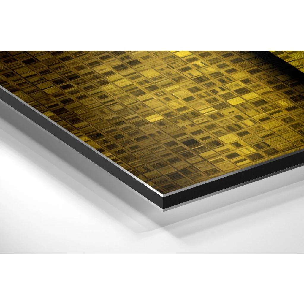 Stunning Walter White brushed aluminium dibond wall art with golden mosaic print