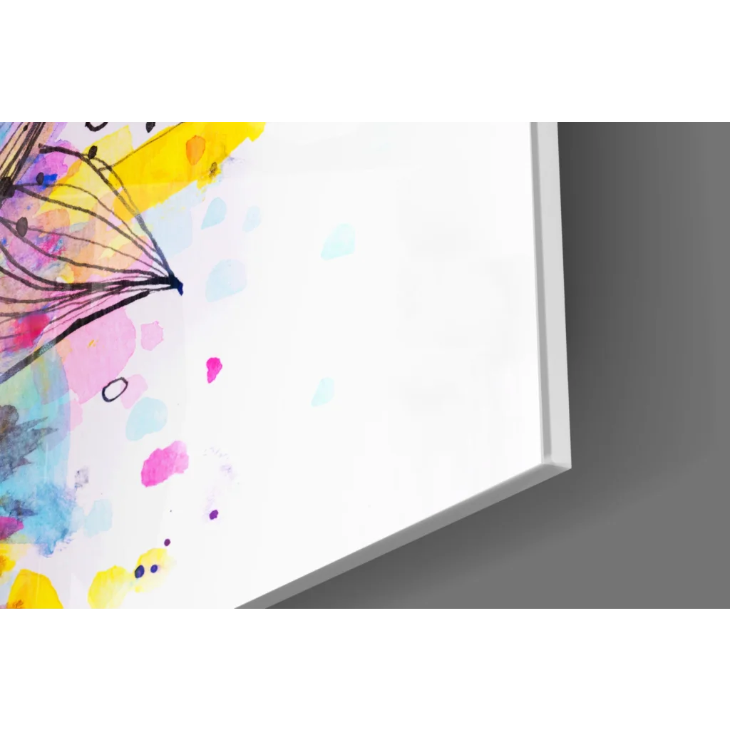 Vibrant watercolor butterfly wall art on canvas with colorful splashes