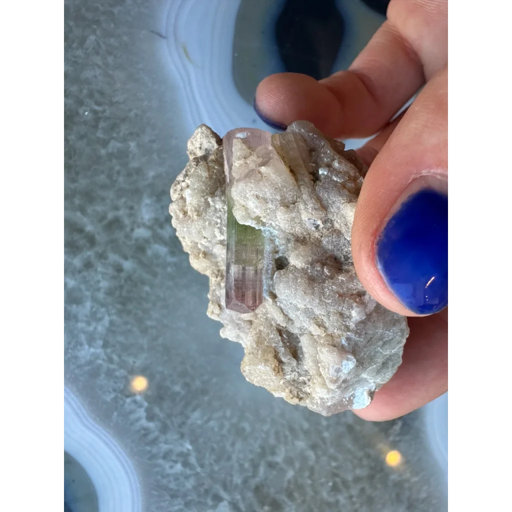 Stunning watermelon tourmaline on albite matrix from Brazil
