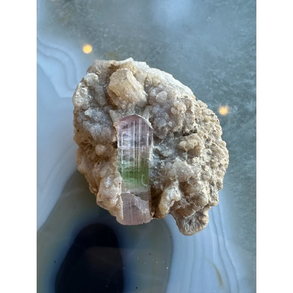 Stunning watermelon tourmaline on albite matrix from Brazil