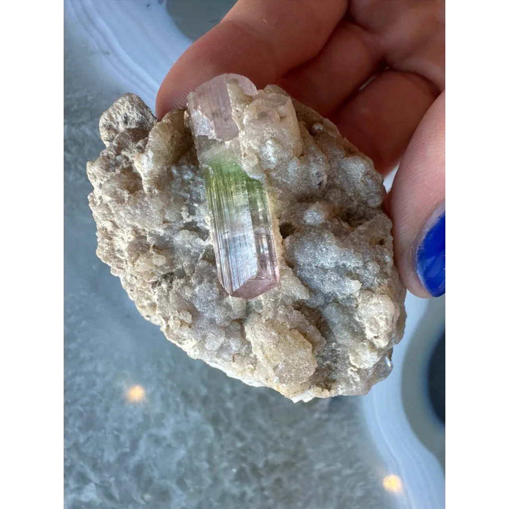 Stunning watermelon tourmaline on albite matrix from Brazil