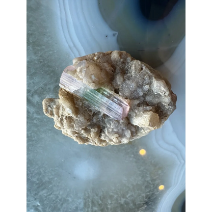 Stunning watermelon tourmaline on albite matrix from Brazil