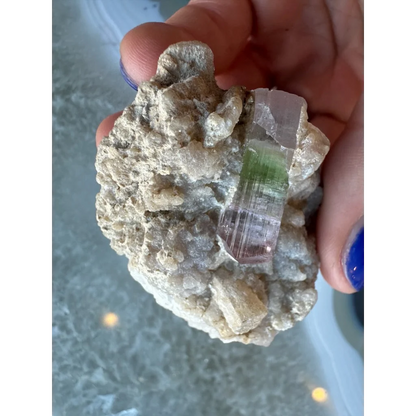 Stunning watermelon tourmaline on albite matrix from Brazil
