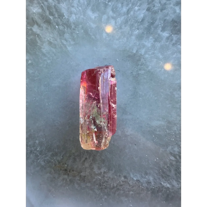 Vibrant pink red watermelon tourmaline crystal from Brazil