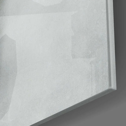 Stunning white abstract glass wall art with ghostly hand design