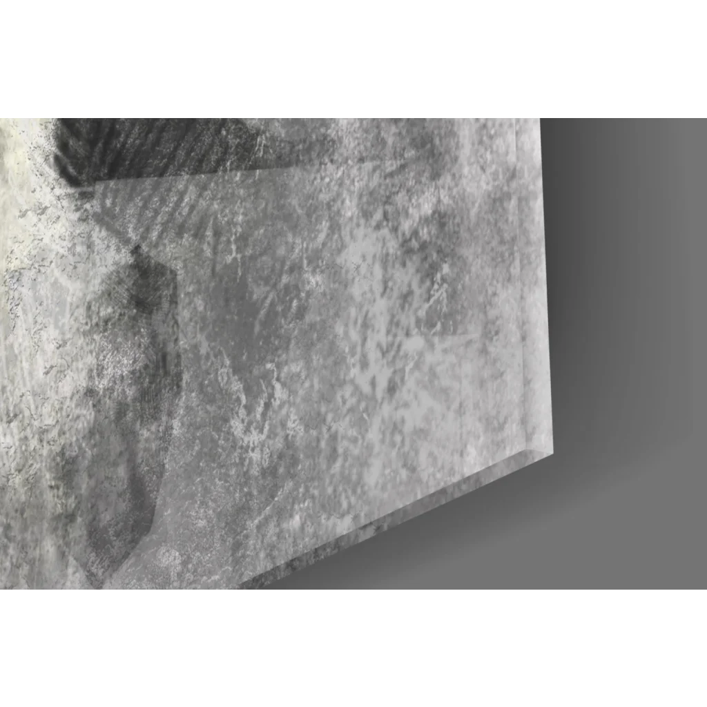 Rough gray concrete wall texture panel as bold wolf howling wall art