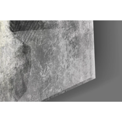 Rough gray concrete wall texture panel as bold wolf howling wall art