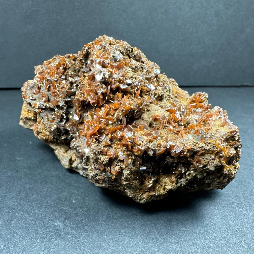 Stunning wulfenite cluster of orange-red crystals from China’s Maoniuping Mine