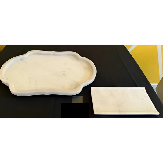 White ceramic Zodax marble trays add style to any space in your home