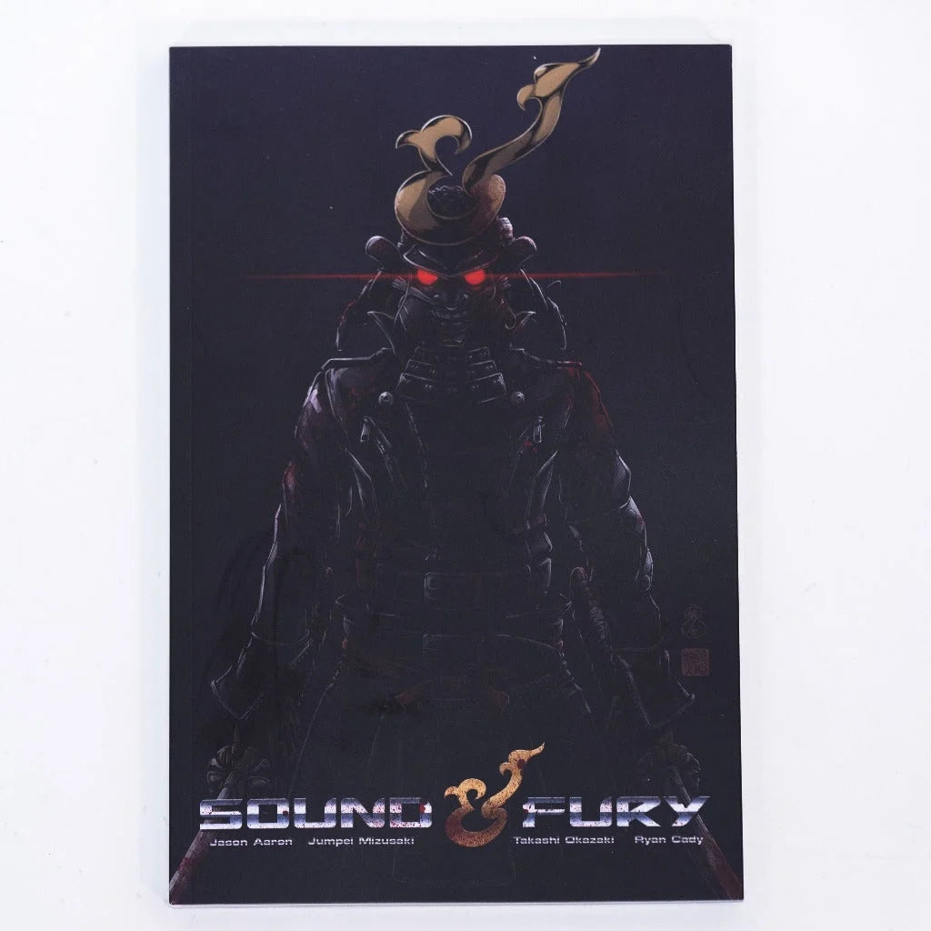 Dark comic art print featuring a menacing figure with glowing red eyes from Sturgill Simpson Jason Aaron collection