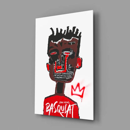 Basquiat Crown Graffiti Glass Wall Art Print | Glass Wall Art Print | vintageantiquesgifts.com