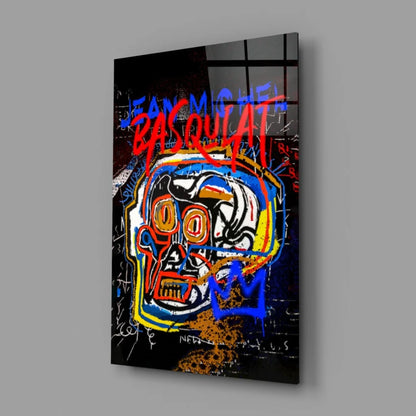 Graffiti Skull Canvas Wall Art with Electric Color Pop | Glass Wall Art Print | vintageantiquesgifts.com