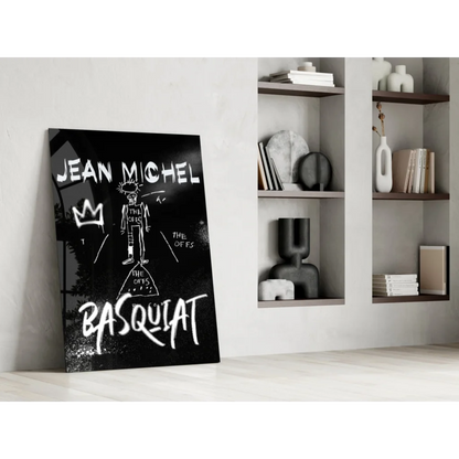 Basquiat graffiti style black canvas wall art print