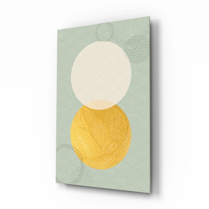 Gold Circle Mint Green Abstract Glass Wall Art Canvas | Insigneart USA | vintageantiquesgifts.com