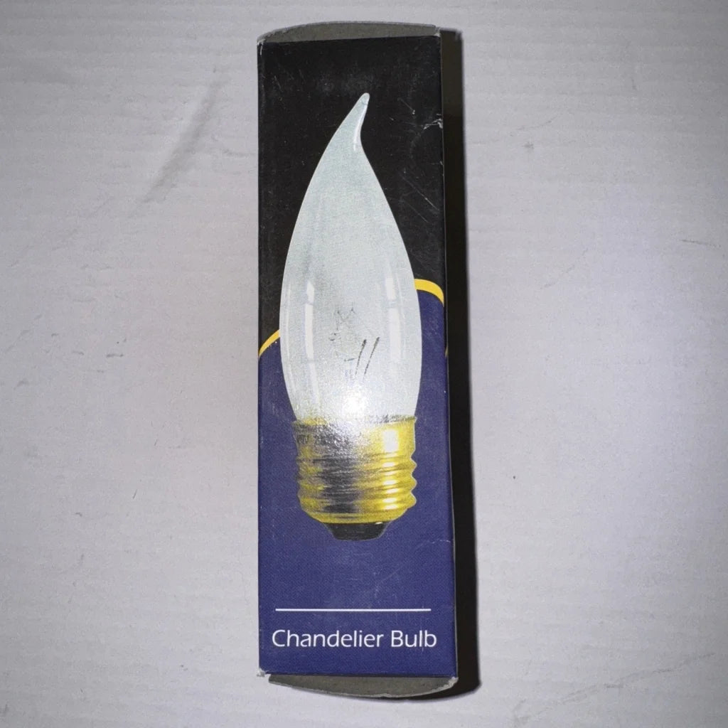 Sunlite 40w flame 120v candelabra clear teardrop bulb with gold base