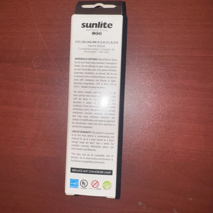 Sunlite LED filament chandelier bulb 4W=40W torpedo tip in white packaging