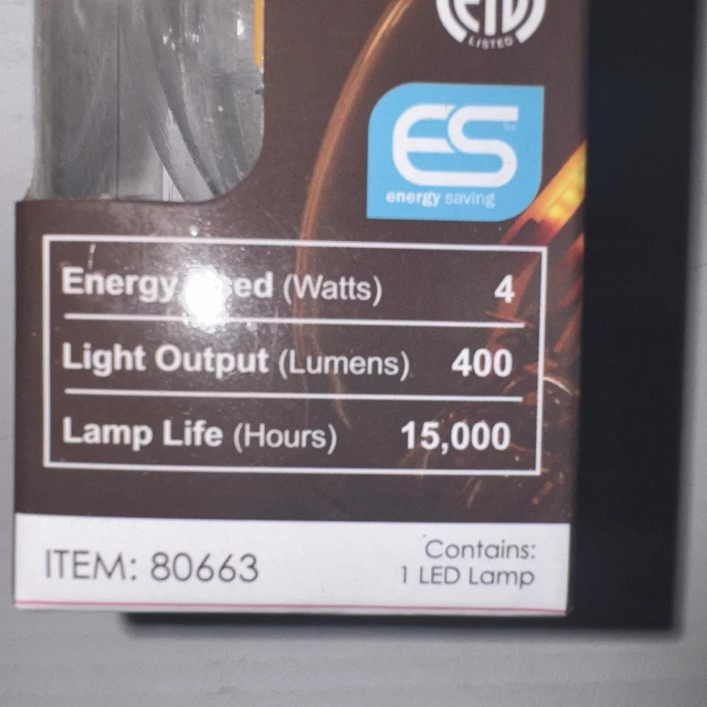 Sunlite LED filament chandelier bulb 4W 400 lumens 15000 hours
