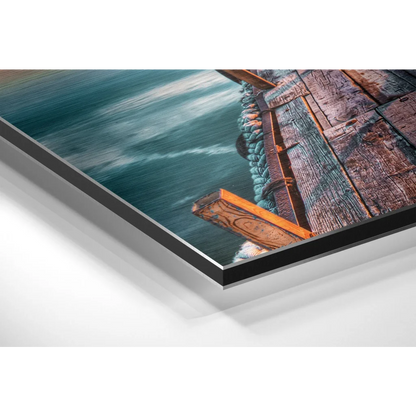 Weathered Pier Brushed Aluminium Dibond Canvas Print | Glass Wall Art Print | vintageantiquesgifts.com
