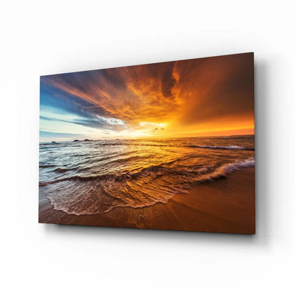 Stunning Sunset Beach Glass Wall Art Panel | Insigneart USA | vintageantiquesgifts.com