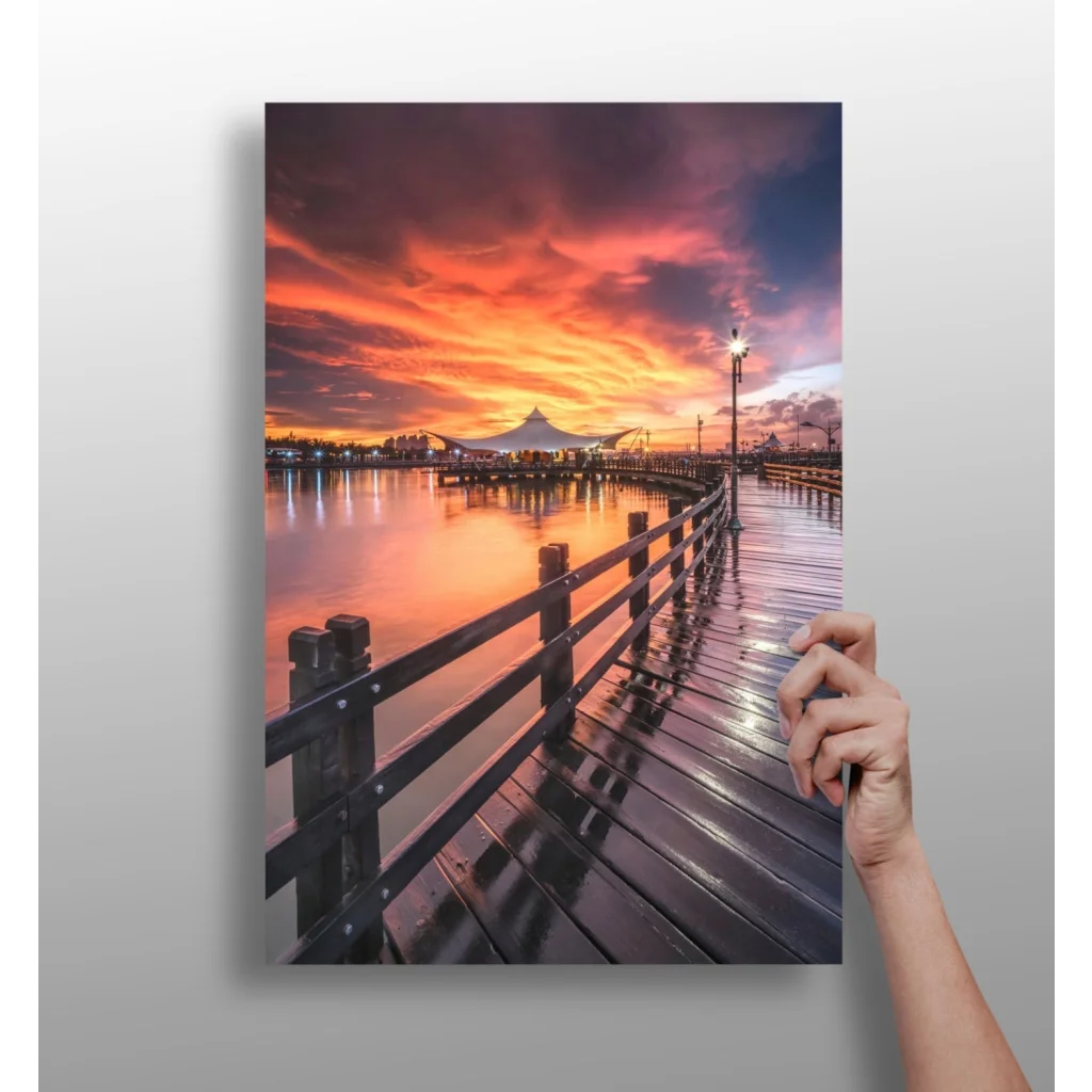 Stunning Sunset Pier Insigne Aluminum Prints for Your Walls | Insigneart USA | vintageantiquesgifts.com