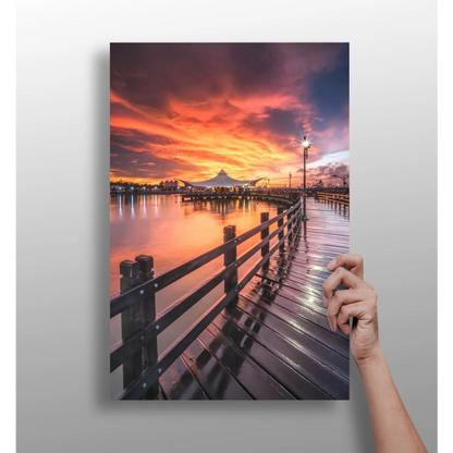 Stunning Sunset Pier Insigne Aluminum Prints for Your Walls | Insigneart USA | vintageantiquesgifts.com