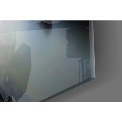 Sleek minimalist black-framed glass wall art mirror