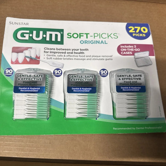 Sunstar GUM Soft-Picks original dental picks 270ct in clear cases