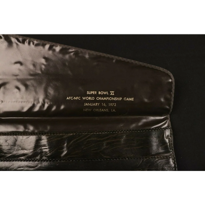 Brown leather Dallas Cowboys Super Bowl VI briefcase bag folio