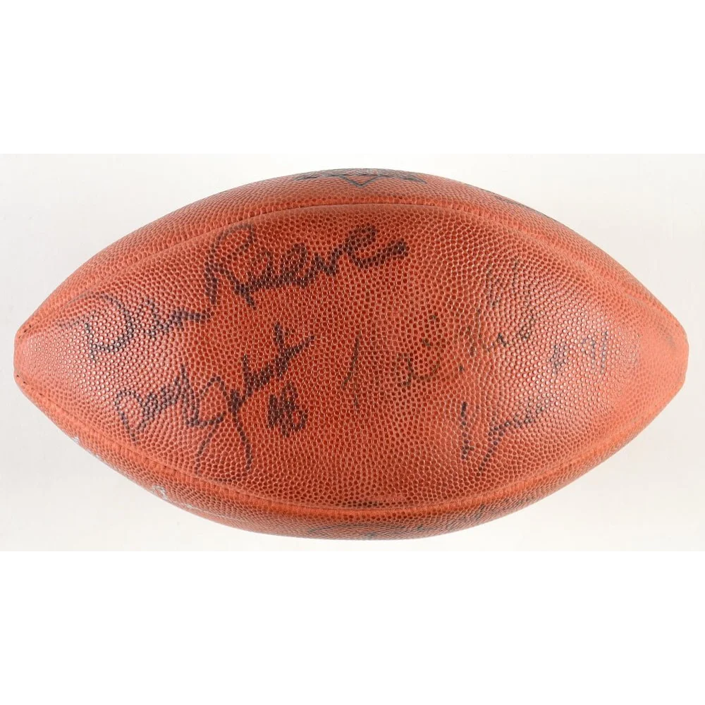 Autographed Super Bowl XXIX Logo Football signed by NFL Legends in display case