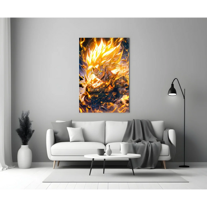 Super Saiyan Golden Flames Dragon Ball Z wall art canvas print