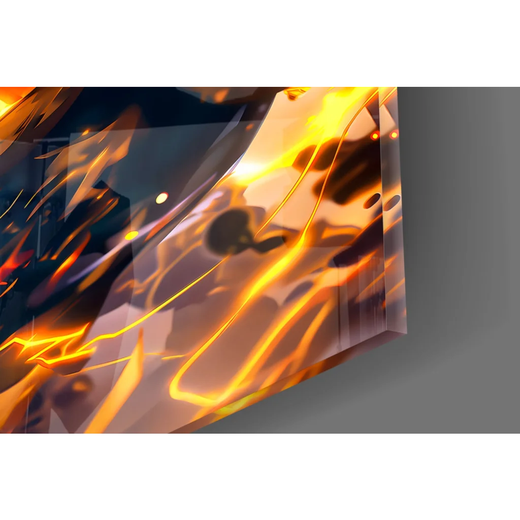 Super Saiyan golden flames Dragon Ball Z wall art canvas print