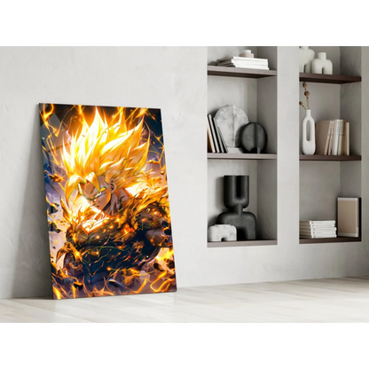 Super Saiyan Golden Flames Dragon Ball Z wall art canvas print