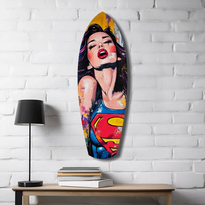 Vibrant Pop Art Superhero Tempered Glass Wall Art | Contemporary Home Wall Art | vintageantiquesgifts.com