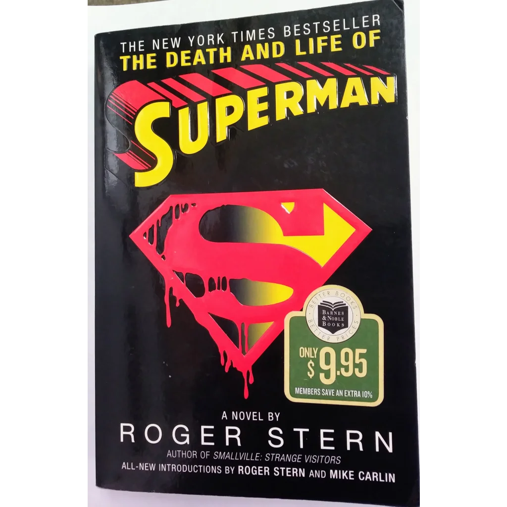 Superman Death and Life novel cover with dripping red S logo on black