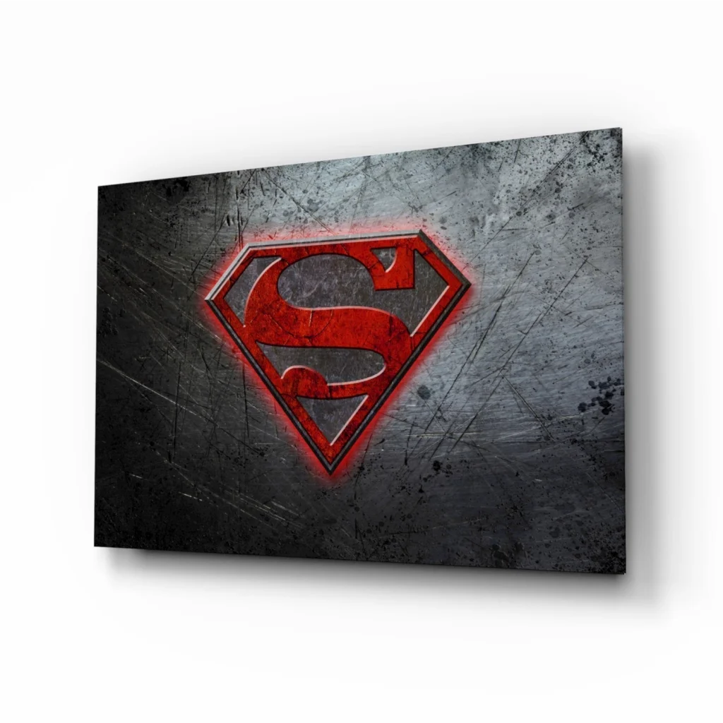 Distressed Superman Logo Metal Wall Art Canvas Print | Insigneart USA | vintageantiquesgifts.com