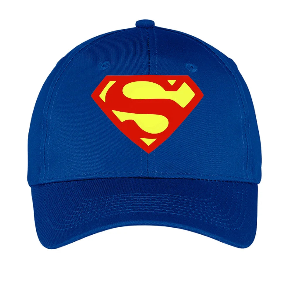 Superman logo royal blue twill baseball cap